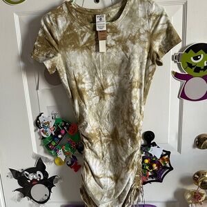 PINK Victoria's Secret Tie-Dye Dress in Olive and Cream